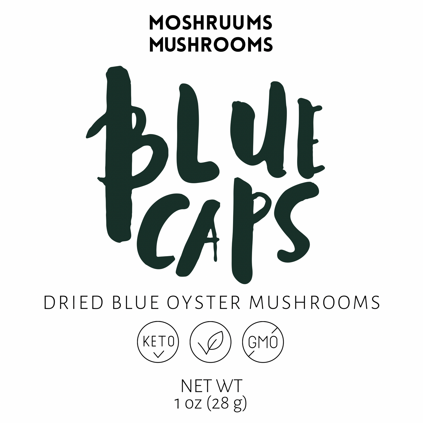 Blue Caps - Organic Dried Blue Oyster Mushroom Caps