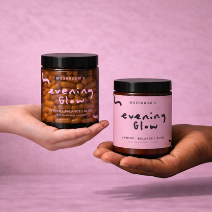 Evening Glow Capsules - Reishi Tremella Shiitake Chaga - Beauty From Within - Nighttime Ritual