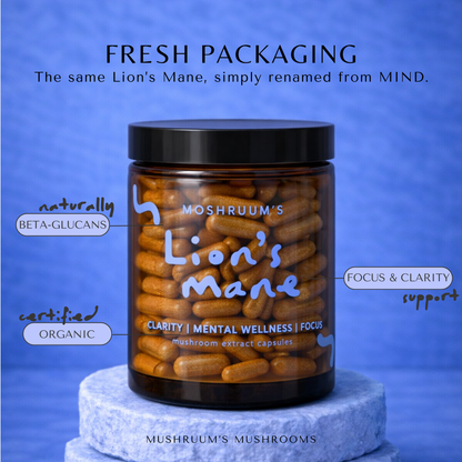 Lion’s Mane Capsules – Organic Lion’s Mane Extract – Focus & Clarity